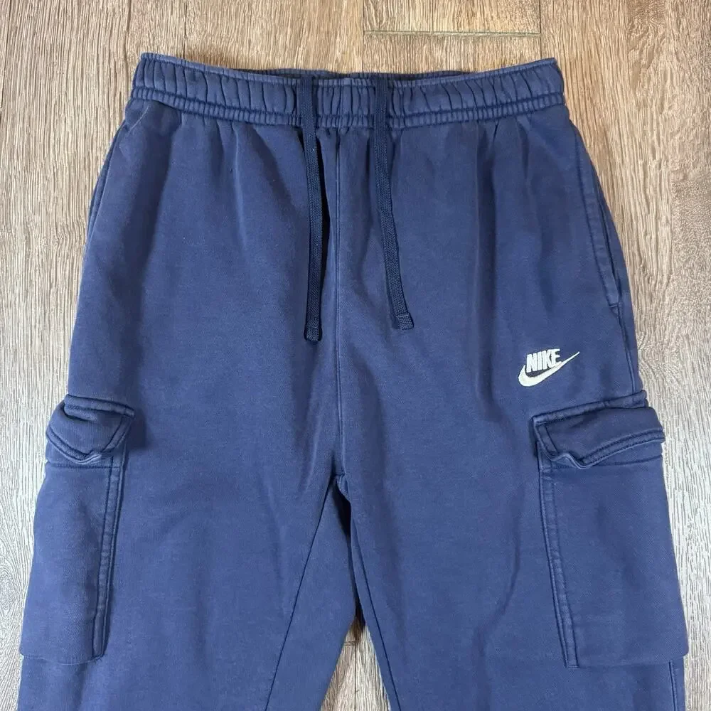 Nike Joggers Mens Small Sportswear Club Fleece Cargo Blue CD3129-410